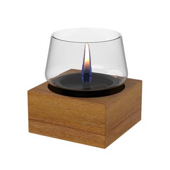 Lucerna TENDERFLAME POPPY 14 kombinace dřeva a skla přírodní 14cm