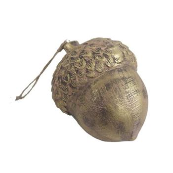 Ozdoba žalud dřevěný zlatý 16cm
