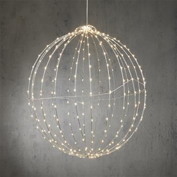 Koule VENKOVNÍ kovová s 320microLED, bílá s časovačem 50cm