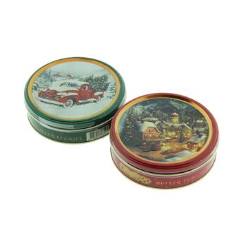 Sušenky máslové v plechové dóze se zimním motivem 114g