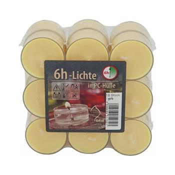 Svíčka čajová žlutá 18ks