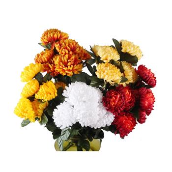 Chryzantéma trs umělá s 9 květy mix 40cm
