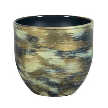 Obal keramický ABBEY 1-01GLA zlato-zelený 18cm