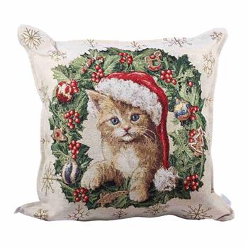 Polštář DC CAT GIFT s kočkou v čepici 40x40cm