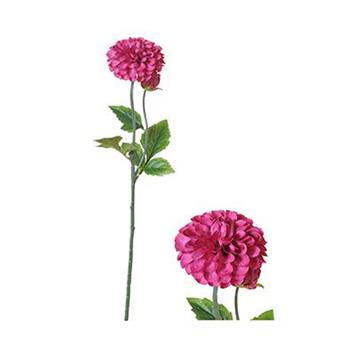 Jiřina řezaná umělá se 2 květy růžová 59cm