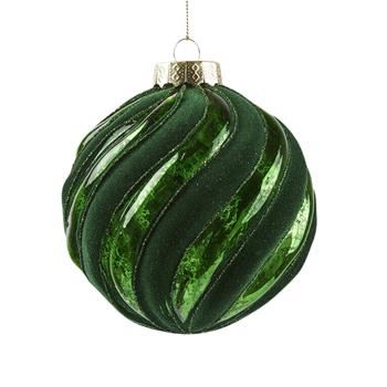 Ozdoba koule skleněná tmavě zelená 10cm