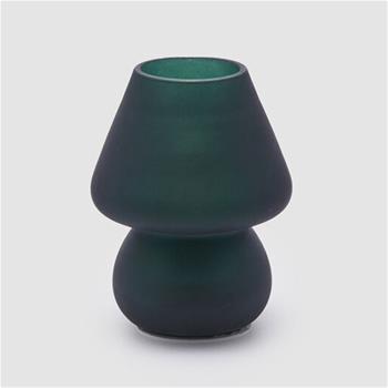Stolní venkovní lampa AURA s USB skleněná tm.zelená 15cm