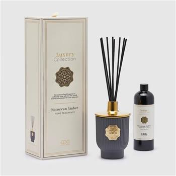 Difuzér keramický se skleněným víčkem a stébly LUXURY Moroccan Amber 500ml