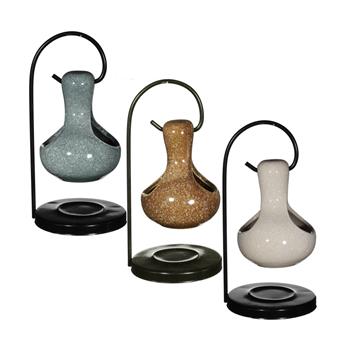 Aromalampa SANTORINI kameninová s kovovým držákem mix 21cm