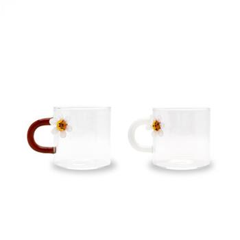 Hrnky DAISY z borosilikátového skla 130ml/2ks