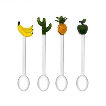 Sada skleněných lžiček FRUIT & CACTUS 4ks