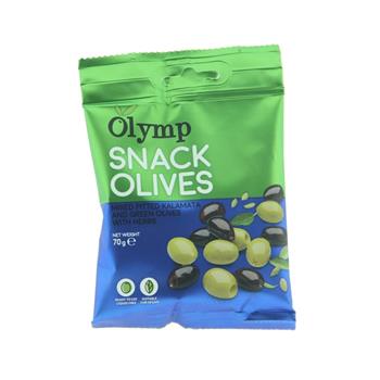 Olivy OLYMP černé a zelené bez pecky s bylinkami 70g