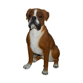 Pes Německý boxer sedící polyresinový 47cm