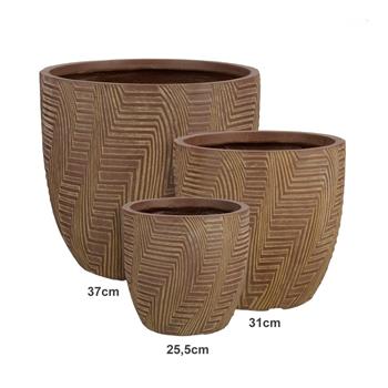 Květináč kulatý GLACIAR z magnesia červený 37cm