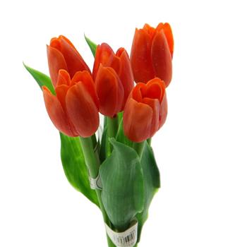 Tulipán řezaný umělý oranžovo-červený 40cm
