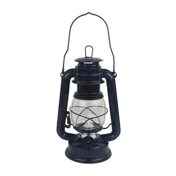 Lucerna kulatá kovová s 1LED, t.bílá a baterie černá 24,5cm