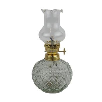 Lampa petrolejová skleněná zlato-čirá 20,5cm