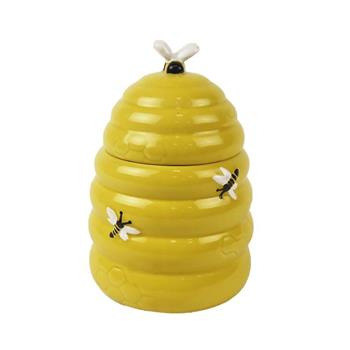 Aromalampa kulatá keramická včelí úl žlutá 14cm