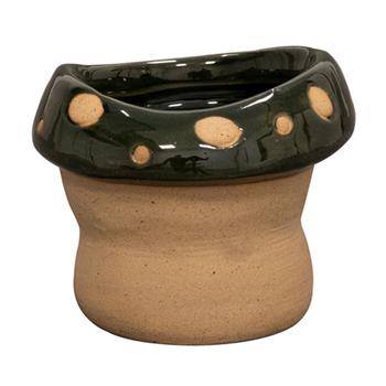Obal kulatý keramický FUNGHI zeleno-terakotový 8cm