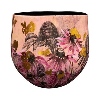 Obal kulatý kovový POLLY růžový 33cm