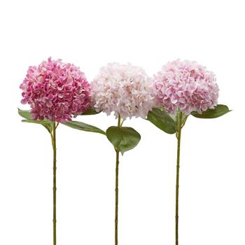 Hortenzie řezaná umělá růžová mix 65cm