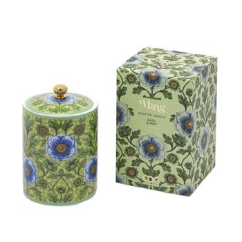 EDG Svíčka vonná s poklopem v keramice MING Basil & Mint 14cm