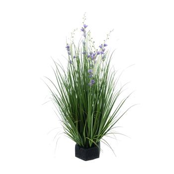 Kvíti luční s trávou umělé levandulové 88cm