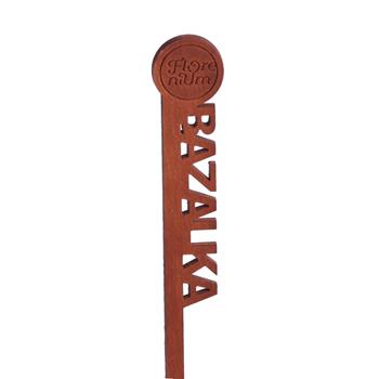 Jmenovka dřevěný zápich BAZALKA hnědý 22cm