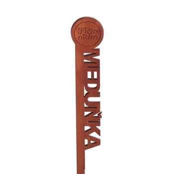 Jmenovka dřevěný zápich MEDUŇKA hnědý 22cm