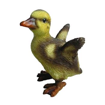 Kachně stojící polyresinové žluto-hnědé 12cm
