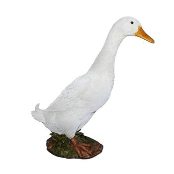 Kachna stojící polyresinová bílá 32cm