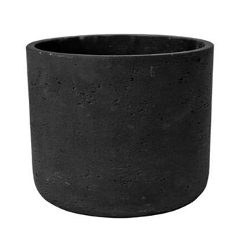Květináč kulatý CHARLIE XS fiberclay černý 12cm