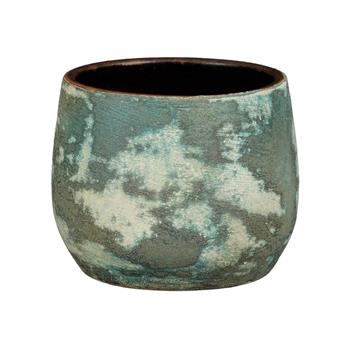 Obal kulatý terakotový OLAF zelená patina 16,5cm