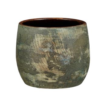 Obal kulatý terakotový OLAF zelená patina 19,5cm
