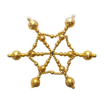 Korálková ozdoba hvězdy zlatá 10cm