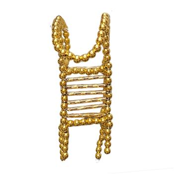 Korálková ozdoba sáněk zlaté 9cm