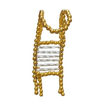 Korálková ozdoba sáněk stříbrno-zlaté 9cm