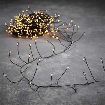 Řetěz svítící černý se 600LED, t.bílá s časovačem a 8 funkcemi 15m