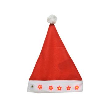 Vánoční svíticí čepice s hvězdami na baterie 40cm