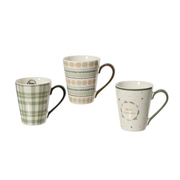 Hrnek porcelánový KITCHEN GOODS zeleno-bílý mix 380ml