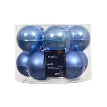 Sada skleněných ozdob sv.modrá 6cm/10ks