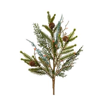 Zápich umělé jehličí/šišky/větvičky 50cm