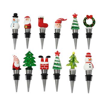 Zátka na lahev se skleněným vánočním motivem mix 10cm