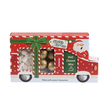 Horká čokoláda/pralinky/marshmallow v náklaďákové krabičce 125g