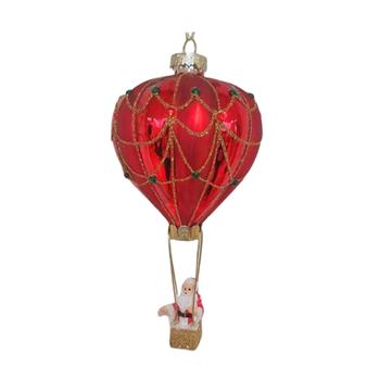 Ozdoba horkovzdušný balón se Santou 15cm