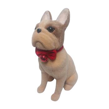 Buldog sedící plyšový s rolničkou 35cm