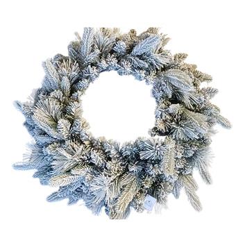 Věnec umělý z jehličí zasněžený 60cm
