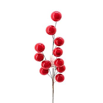 Větev červené umělé bobule 79cm