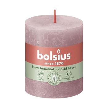 Svíčka válcová Bolsius RUSTIC SHINE růžová 8cm