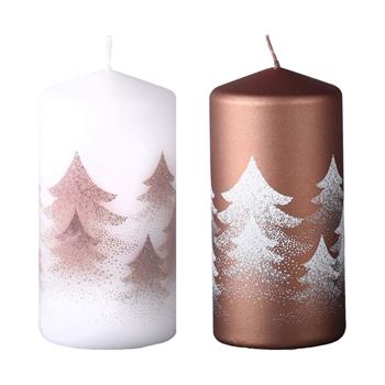 Svíčka válcová se stromy mix 12cm